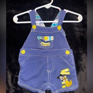 Vintage baby embroidered micky mouse overalls